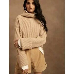 New Banana Republic Med. Sweater - Merino Cashmere Oversized Chunky Boxy - Beige